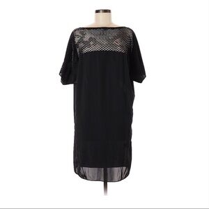 Anthropologie Ian RN Black Perforated Shirt Dress
